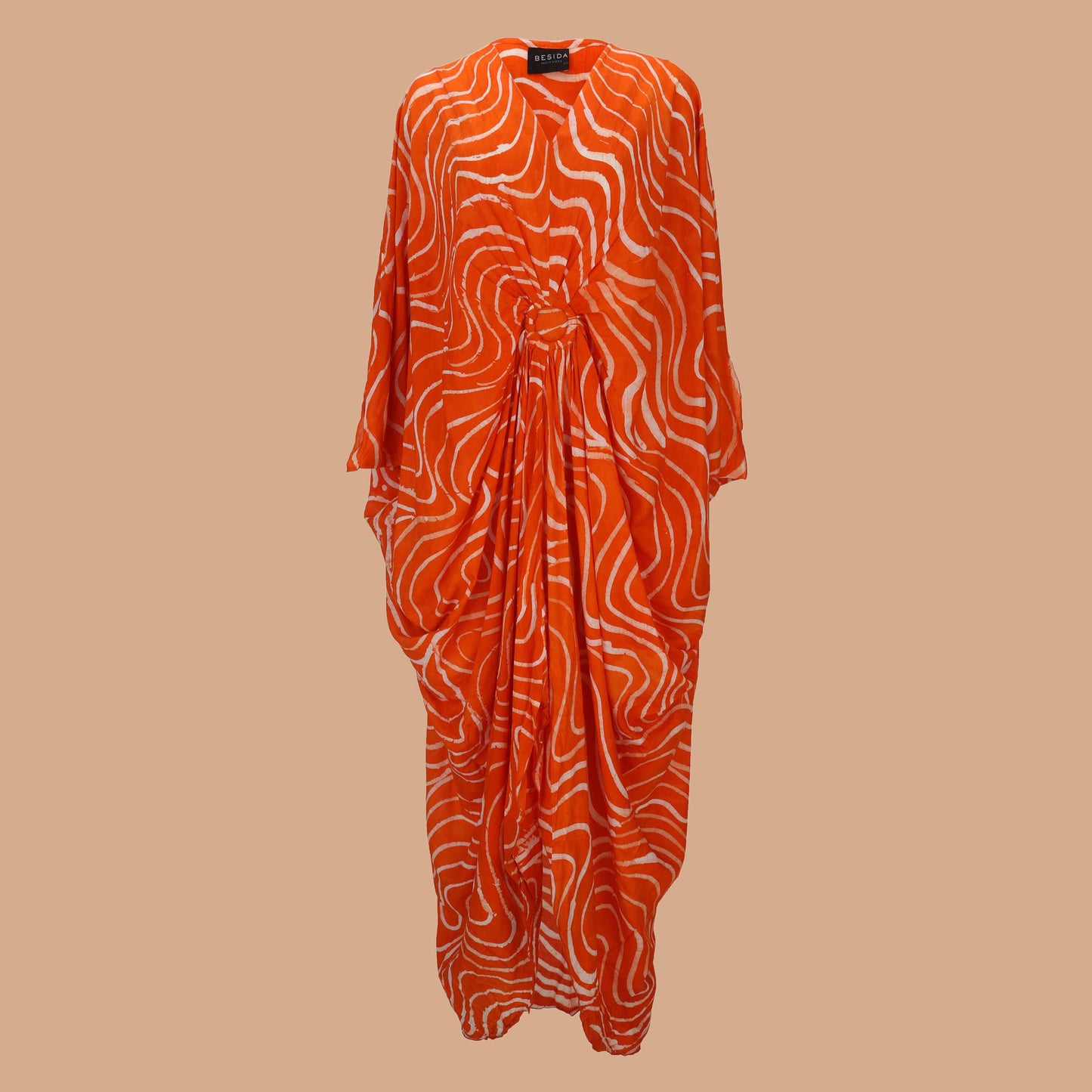 Ala Orange Àdìrẹ Hand Dye Kaftan Dress