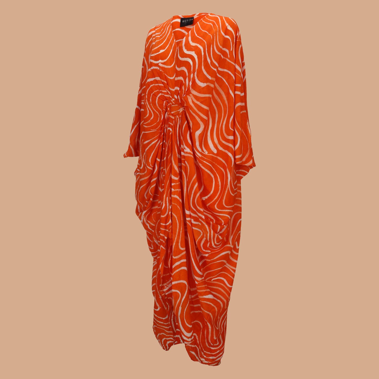 Ala Orange Àdìrẹ Hand Dye Kaftan Dress