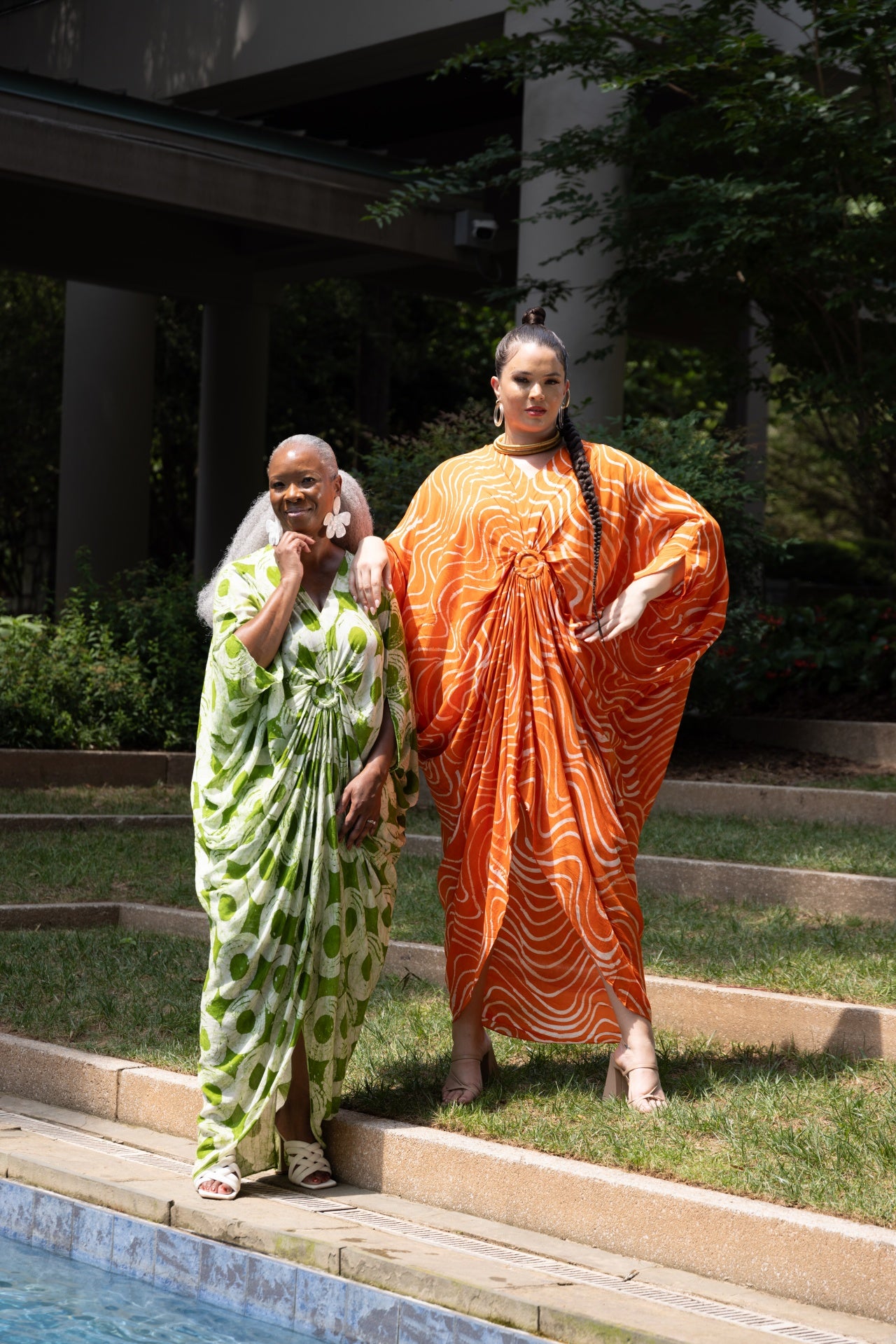 Ala Orange Àdìrẹ Hand Dye Kaftan Dress