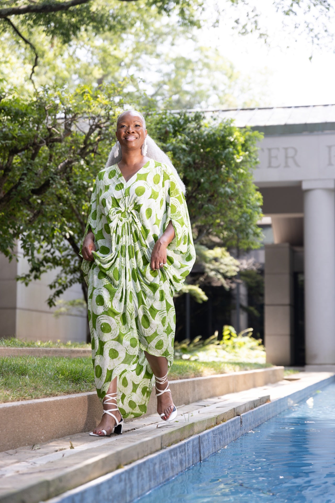 Green kaftan dress hotsell