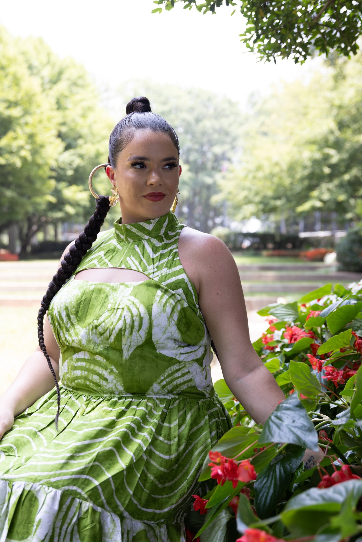 Mafarki Green Àdìrẹ Hand Dyed Maxi Dress