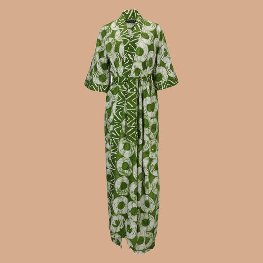 Dreams Green Àdìrẹ Hand Dyed Afrobe