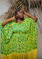 Palm Green Yellow Fringe Kaftan Dress (Pre-Order)