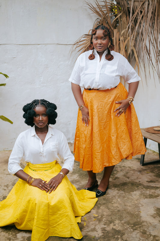 Orange Palm Reversible Wrap Skirt (Pre-Order)