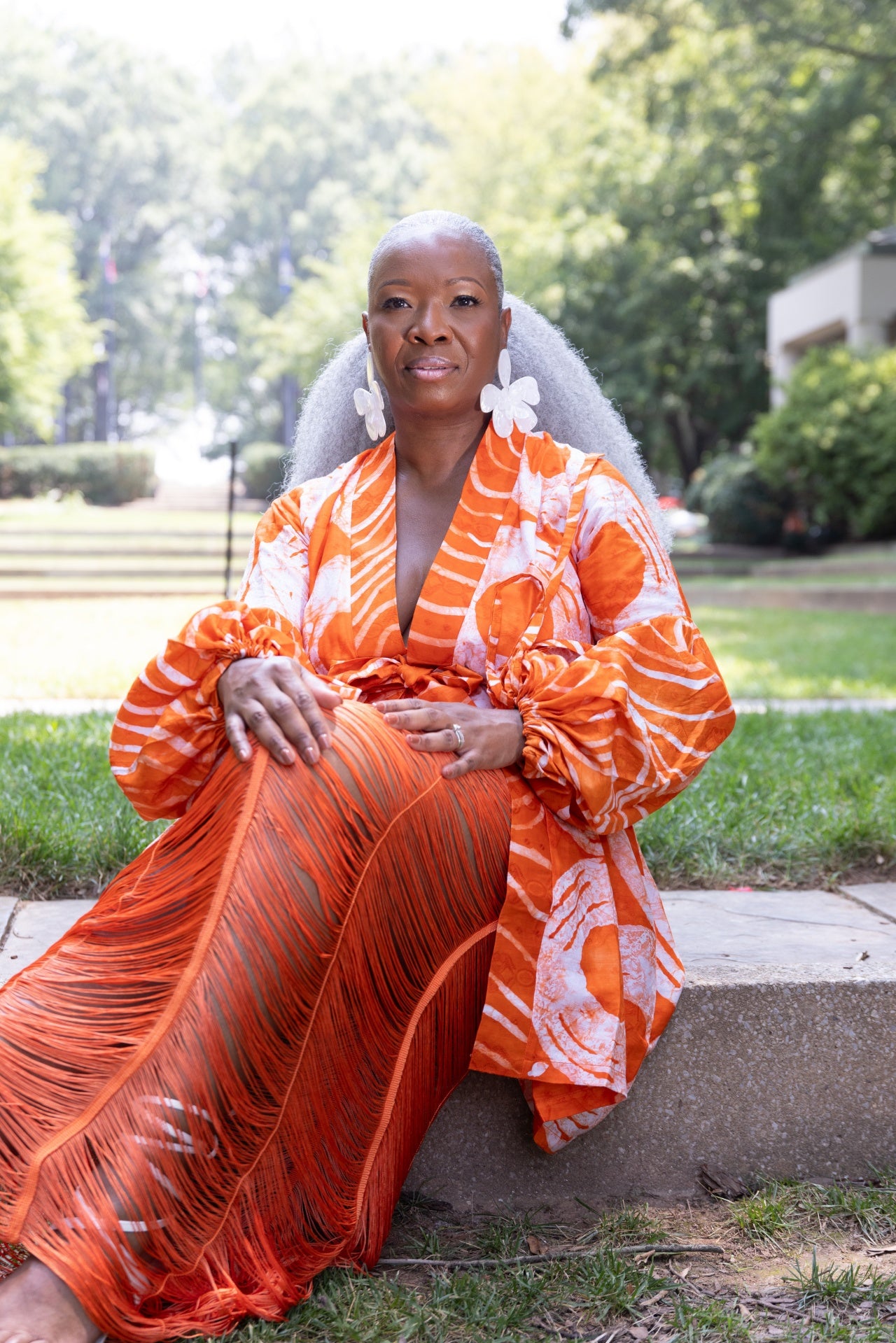 Mafarki Orange Àdìrẹ Hand Dyed Kimono