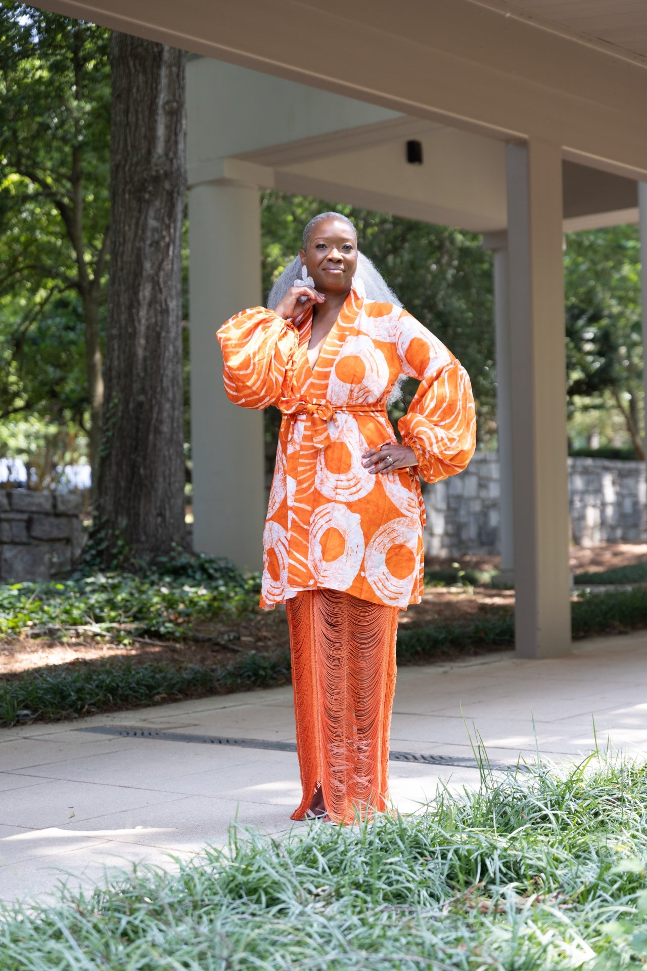 Mafarki Orange Àdìrẹ Hand Dyed Kimono