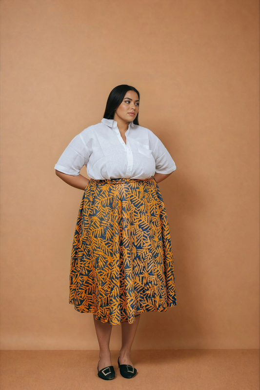 Orange Palm Reversible Wrap Skirt (Pre-Order)